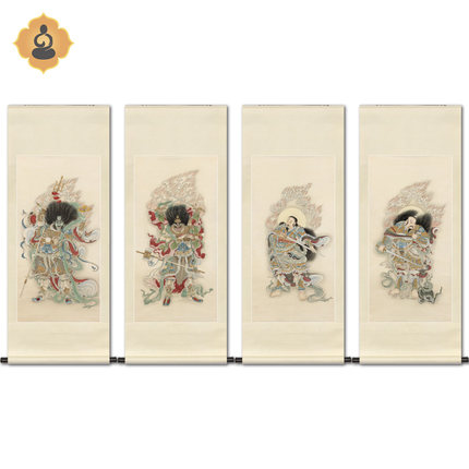 工笔国画北极四圣天蓬天猷翊圣佑圣元帅画像佛堂道场供奉中式挂画