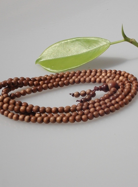 印度迈索尔超级沉水红黑肉虎纹老山檀香佛珠0.4cm4mm216颗持珠