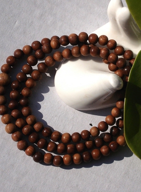 新山檀雪梨香老料车制的0.6mm6mm108佛珠念珠持珠送本料香粉一份