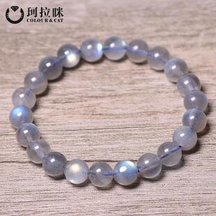 珂拉咪天然冰种灰月光石手链女款 拉长石手串水晶饰品礼物超值款