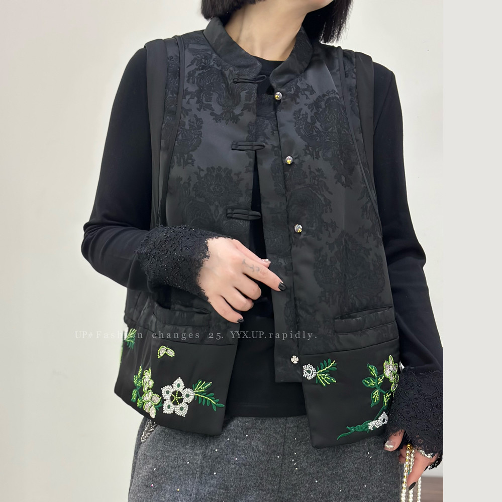 宜语析5850冬新年款加大码马夹女 200斤胖妹mm刺绣国风新中式马甲,女装/女士精品,常规大码外套,淘宝优惠券,粉丝福利购,淘宝优惠卷