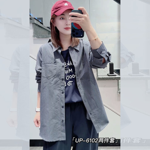 UP6102秋加大码上衣两件套女衬衫