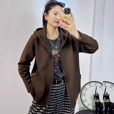 米莱奇5920冬大码加绒外套卫衣女