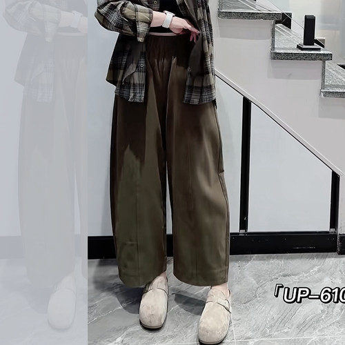 UP6107秋加大码弯刀八分裤女胖mm