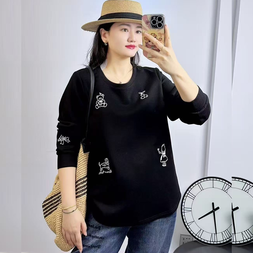 米莱奇5832秋胖mm大码长袖卫衣女