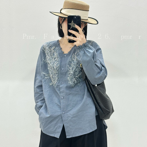 宜语析6030春加大码衬衫女胖mm衣