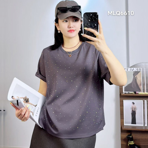 米莱奇6610夏加大码短袖T恤女胖m