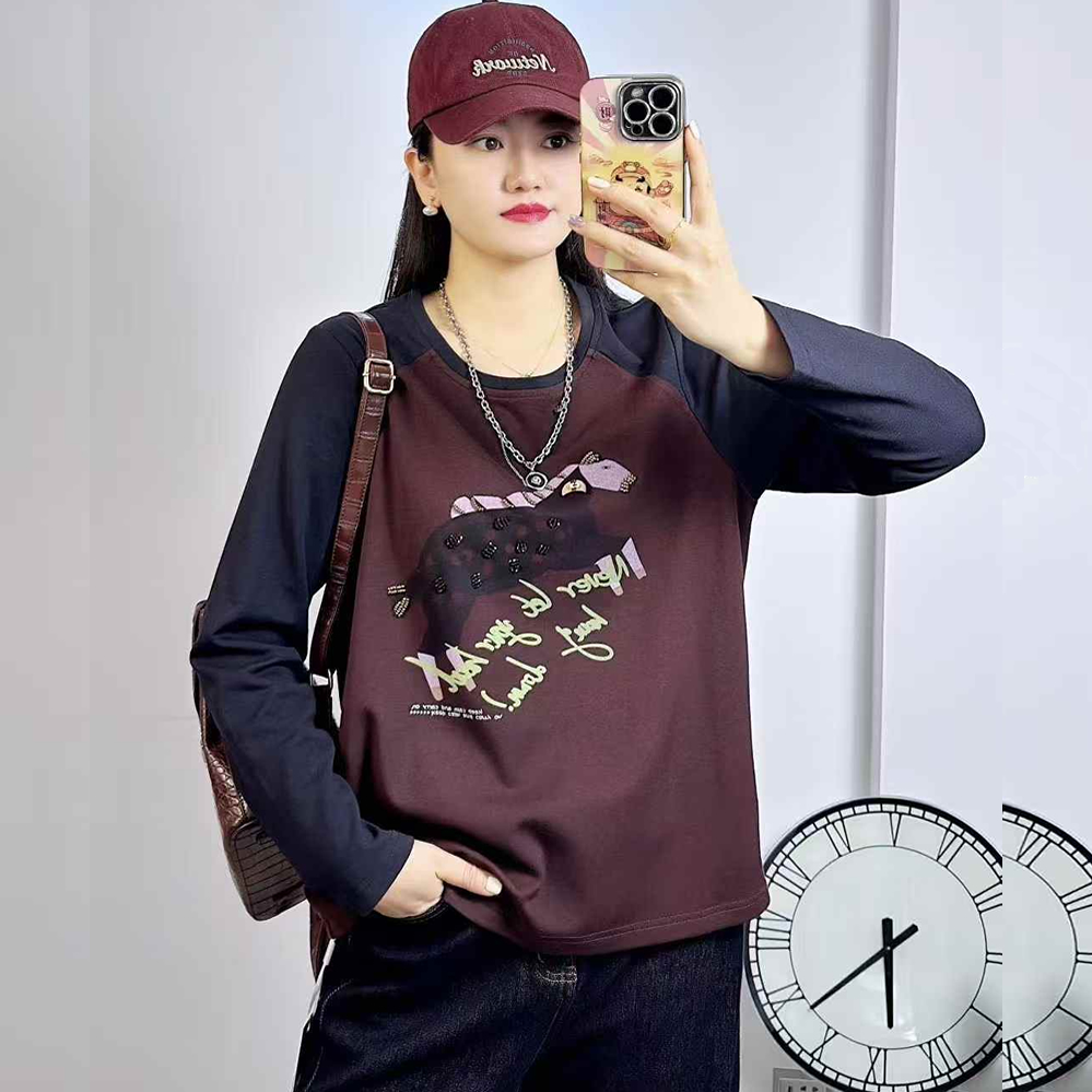 特！米莱奇5938冬加大码磨毛卫衣女 200斤胖妹mm空气棉长袖打底衫