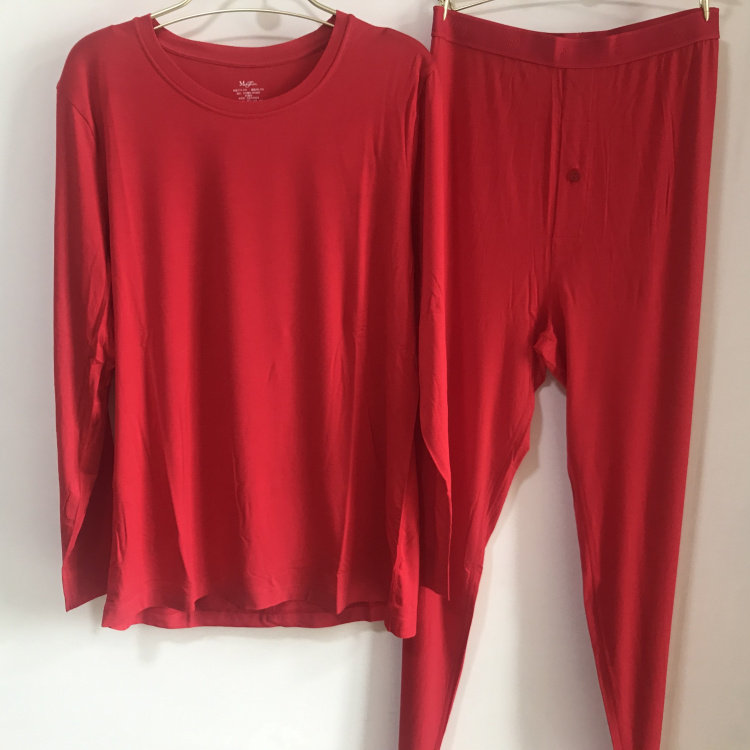 MANIFORM 가을 겨울 동백 20221134 라운드 넥 초박형 남성 긴팔 바지 보온복 20221133