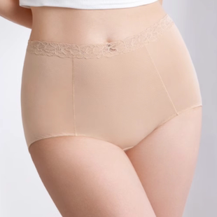 正品伊维斯棉质高腰包臀蕾丝花边女士全棉档内裤10710460