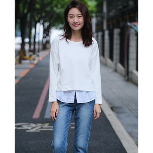 圆领薄款短款卫衣两件套设计感上衣女款春秋季时尚洋气