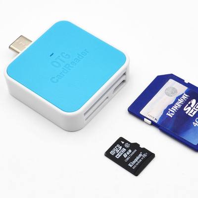 二合一typec手机读卡器USB2.0电脑OTG读卡器TF内存卡SD卡定制logo