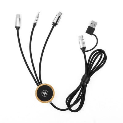 三合一数据线安卓TypeC多功能适用苹果充电线小礼品定制发光LOGO