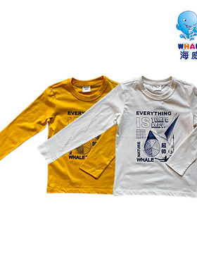 2024春秋新品海威迩童装男童纯棉休闲印花上衣宽松长袖T恤211507