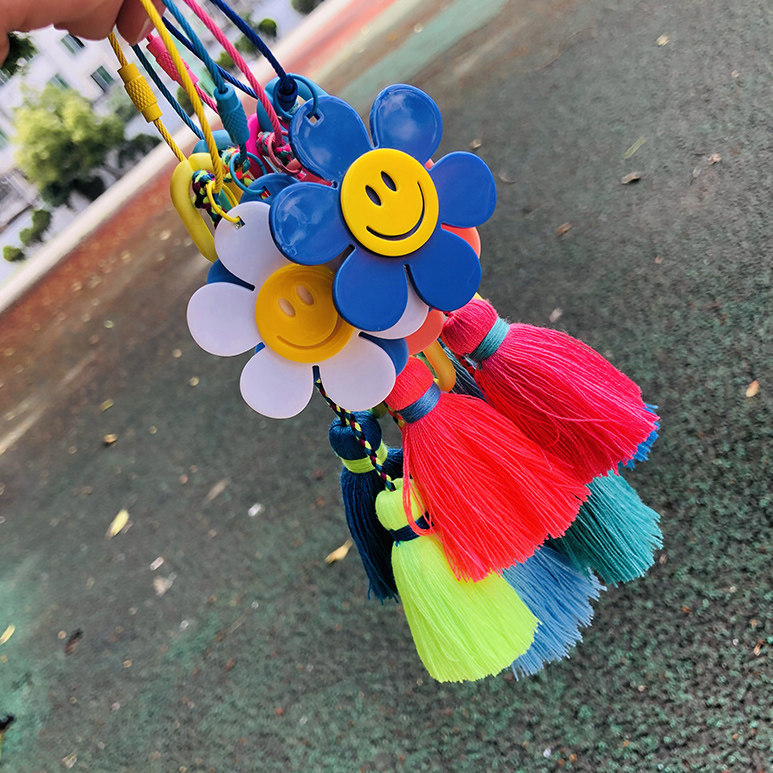 韩国彩色亚克力太阳花流苏穗子