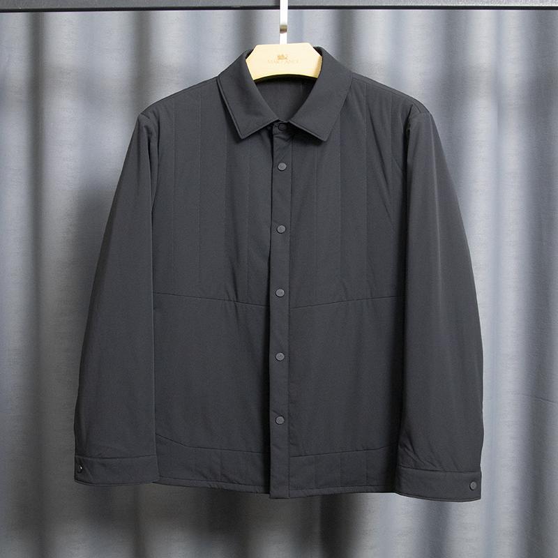 男式年轻商务棉服 高品质衬衫款 气凝胶 柔软细腻  翻领秋冬外套