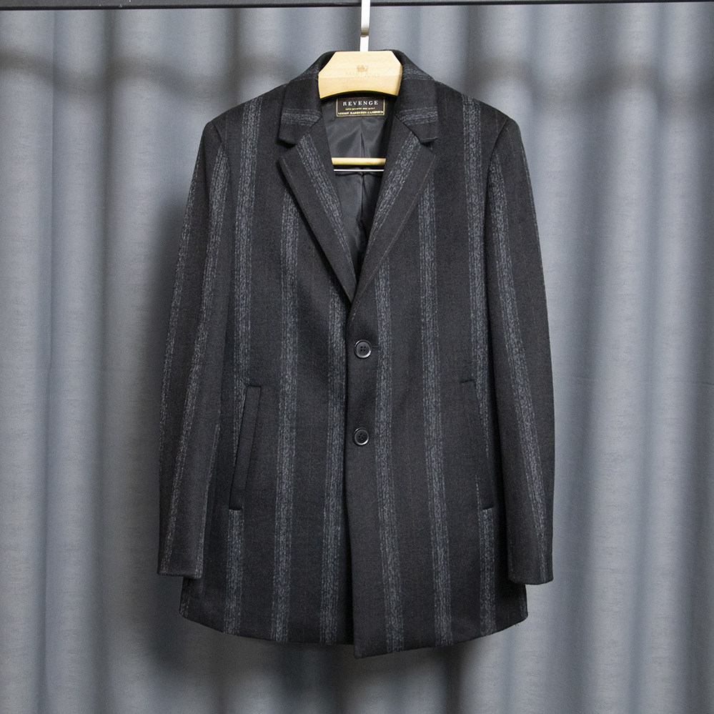 男装羊毛大衣西服领进口VBC面