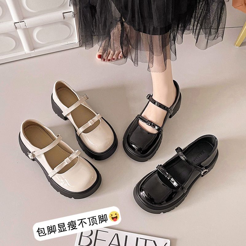 厚底玛丽珍小皮鞋女英伦显瘦包脚