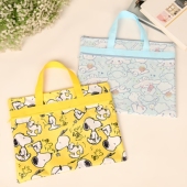 可爱卡通加厚防水布大容量A4手提文件袋学生资料袋书本收纳补习袋