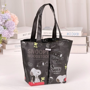 日系卡通可爱手提便携式奶茶咖啡翻转饮料外出双杯两用杯套水杯袋