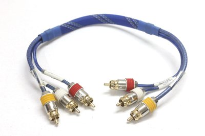 美国ProFlex 镀金防震网3RCA音视频线红黄白AV莲花音视频线0.45米