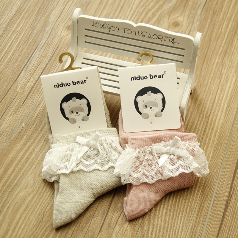 网眼蕾丝女童可爱风花边袜