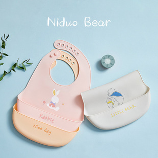 正品尼多熊2025宝宝吃饭围兜婴儿饭兜儿童围嘴男宝女宝口水巾防水