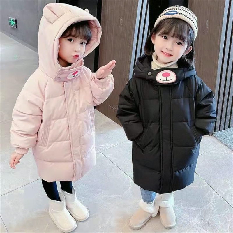 2025儿童中长款棉服女童宝宝韩版加厚外穿男童2025时尚新款冬款潮