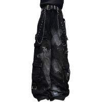 Miub American rock multi-pocket graffiti jeans for men and women, wasteland style, ink-wash street punk wide-leg cargo pants thumbnail 3
