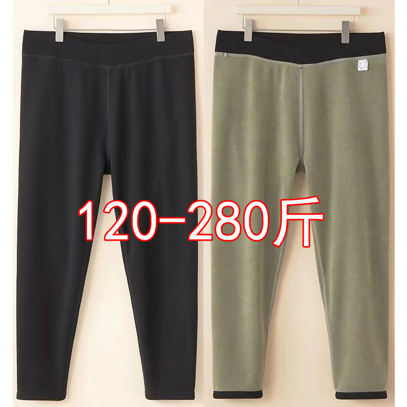 特体加肥加大码秋冬加厚打底裤200-300斤黑色加绒保暖裤弹力胖mm