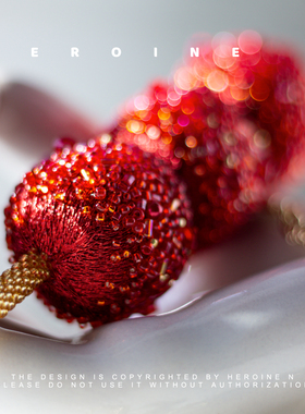 法绣糖葫芦材料包手工串珠刺绣DIY挂件原创设计红色新年礼物