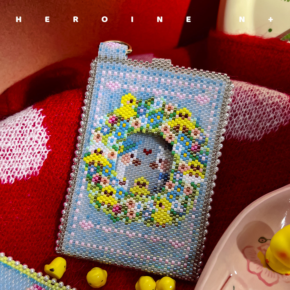 diy串珠材料包原创嘎嘎鸭卡包古董珠手工diy饰品简单编织教程手作