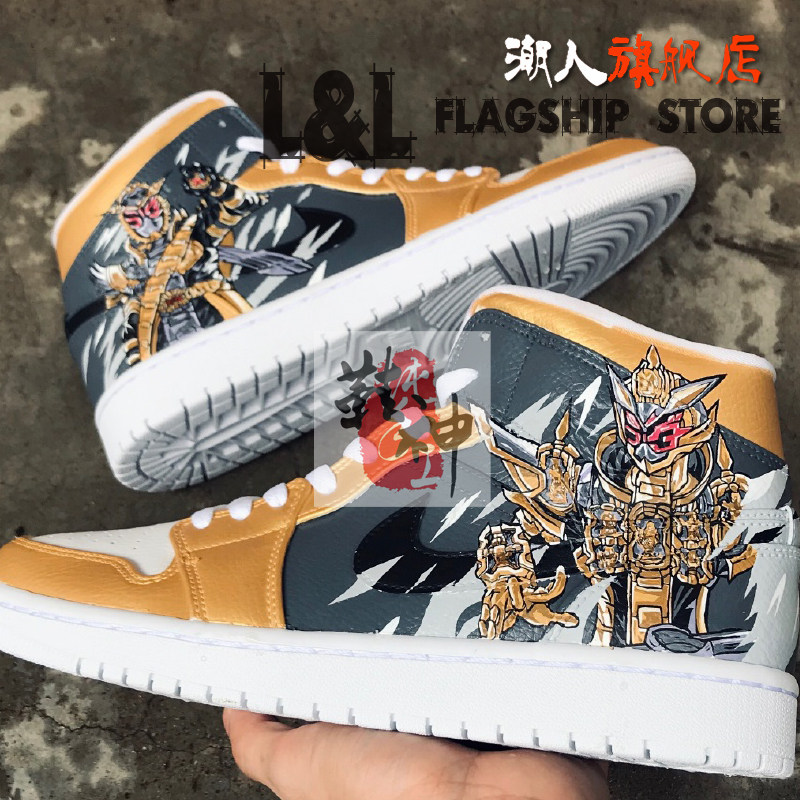 [不含鞋]LL潮人创意手绘空军一号涂鸦定制AF1漫画DIY彩绘假面骑士