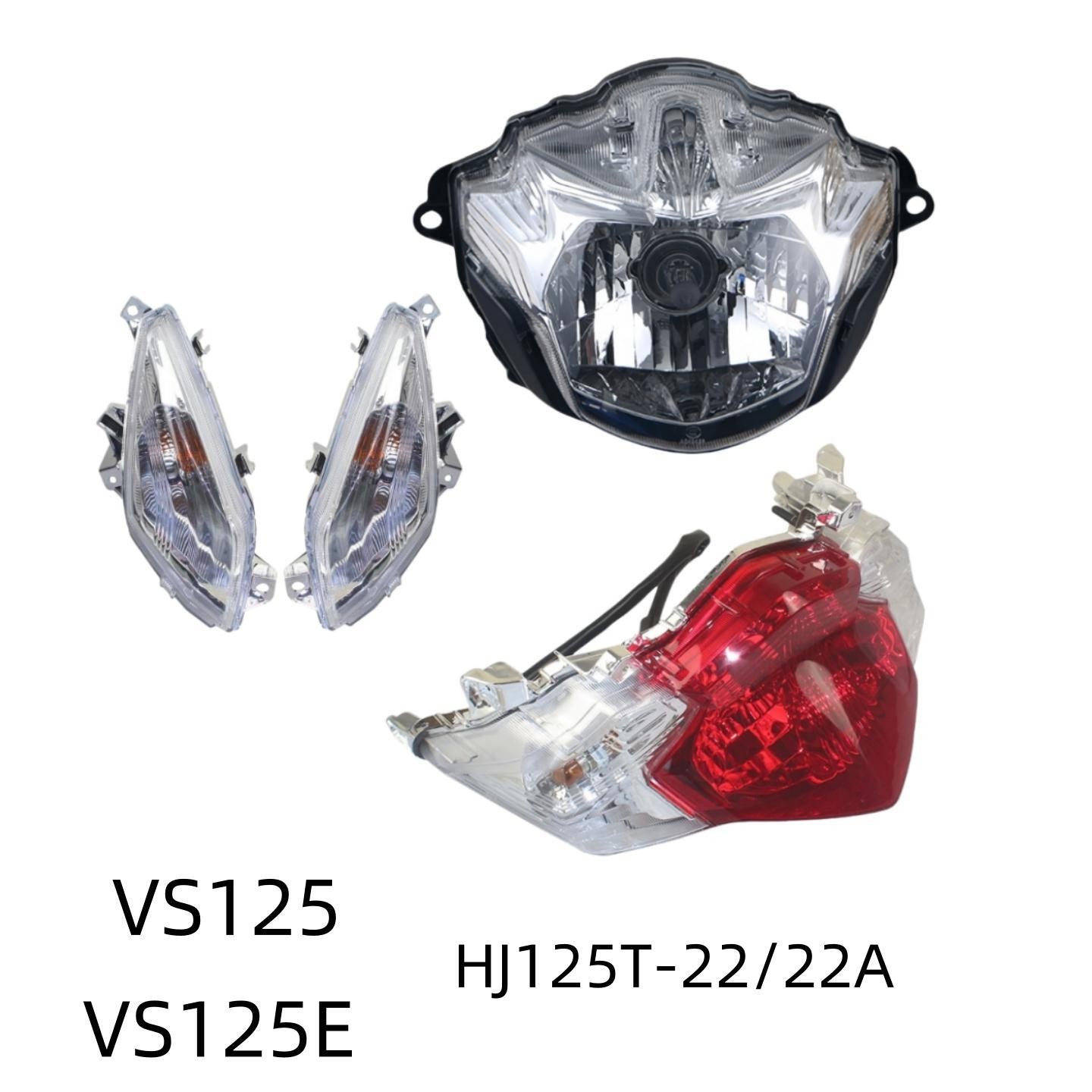 适用豪爵VS125配件HJ125T-22/22A原装大灯总成前转向灯后刹车尾灯