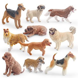 热销仿真宠物狗狗动物模型刚毛猎狐梗犬毛歌利犬牧羊犬沙皮犬摆件