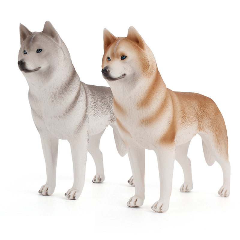 17cm哈士奇模型西伯利亚雪橇犬二哈宠物狗儿童早教玩具场景摆件