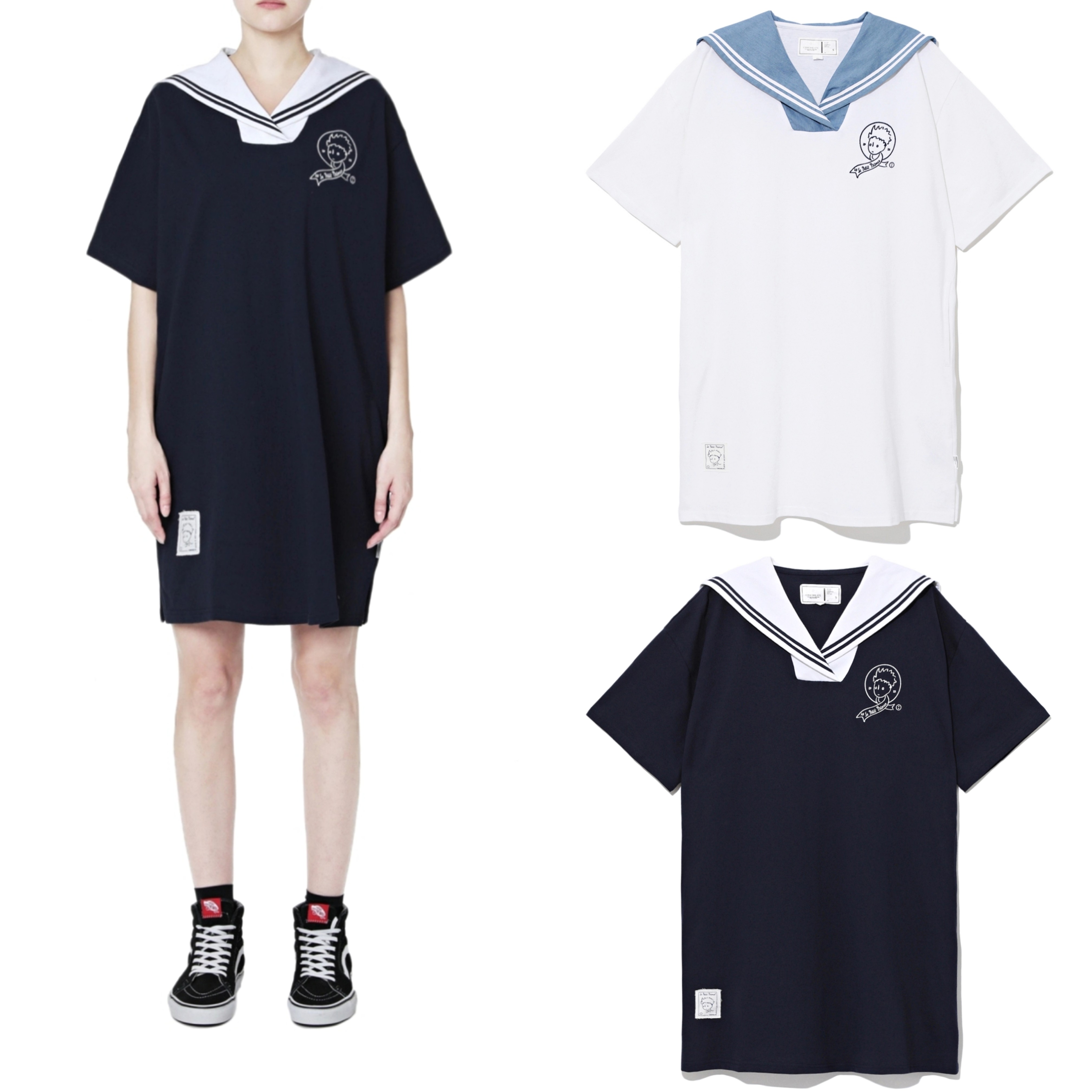 chocoolate小王子合作款22夏季新品时尚海军风海军领连衣裙1183