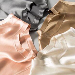 内搭上衣新款 真丝缎面吊带背心女桑蚕丝外穿打底纯色大码 西装