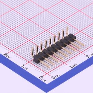 X6511WR-09H-C30D60R2 排针 间距:2.54mm 1x9P 弯插 方针 镀金足1
