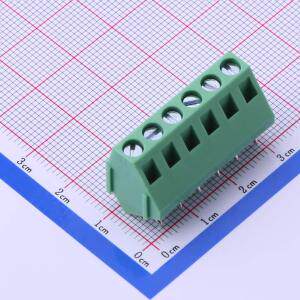 DB103-5.0-6P-GN-S 螺钉式接线端子 5mm 1x6P 排数:1 每排P数:6