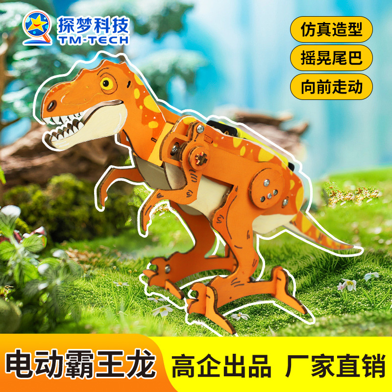 科技小制作小学生手工仿生电动霸王龙模型电路科学实验青少年玩具