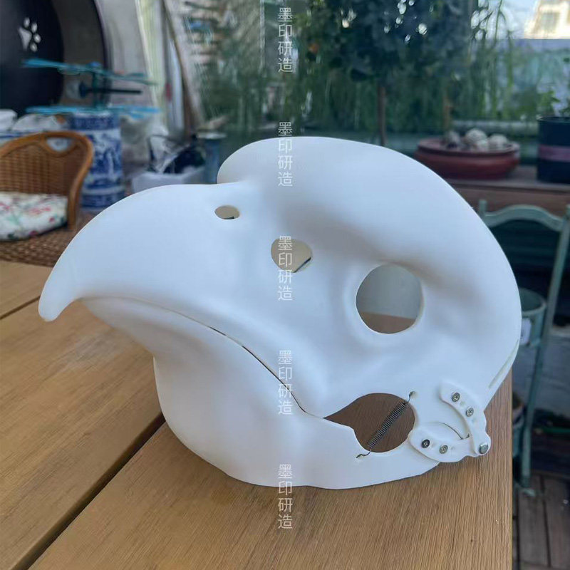 写实游隼鹰兽装头骨白模3D打印可动鄂 fursuit兽头鸟类手工DIY