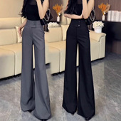高腰显瘦垂感拖地喇叭裤 高级感黑色微喇西装 2026新款 女春季 子女 裤