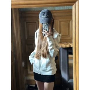 多巴胺百搭潮流连帽2025春秋新款卫衣外套拉链修身瑜伽短款运动