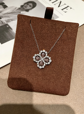 Loop璀璨四叶草НW项链女V金镂空满钻锁骨链精工高级感气质