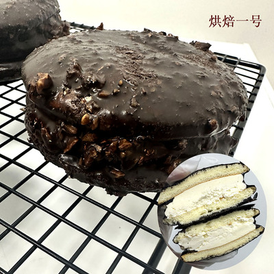 手工现做微苦巧克力抹茶脆皮夹心芝士大飞碟收到冷冻后再开包装