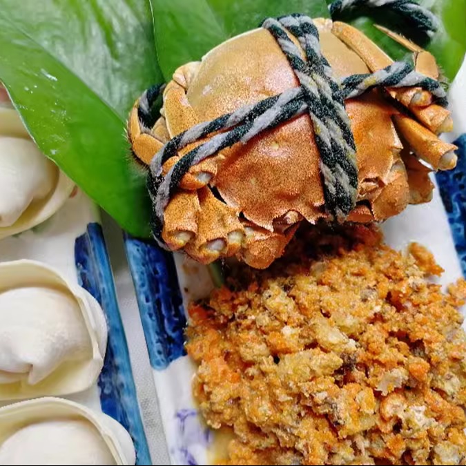 荞麦黑皮蟹膏蟹粉鲜肉2盒手工