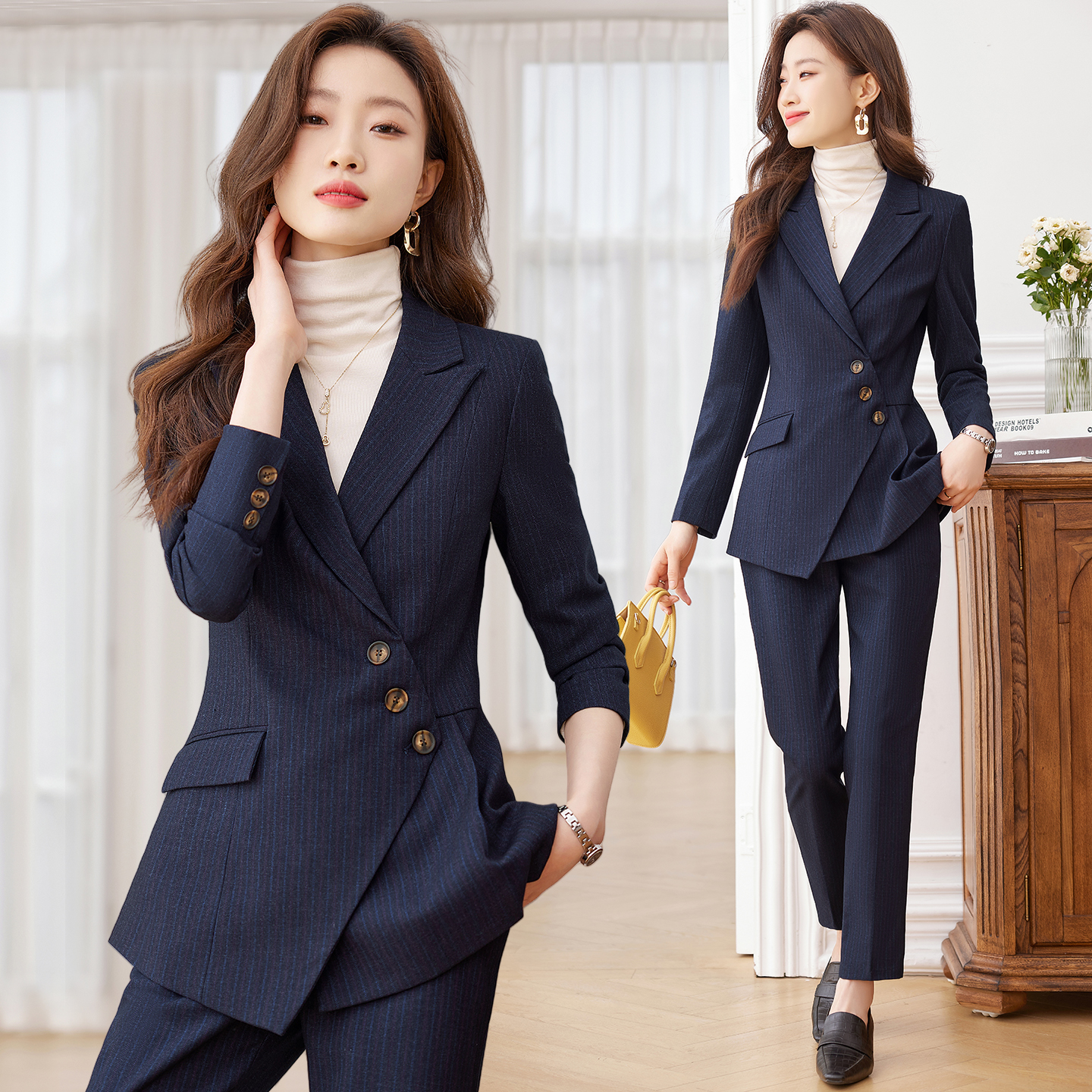 西装套装女秋季长袖职业工作服