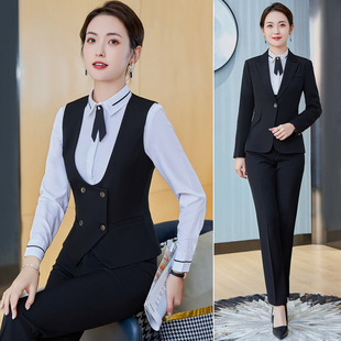 马夹套裙 外套酒吧会所服务员珠宝店工作服工装 职业马甲套装 女西装