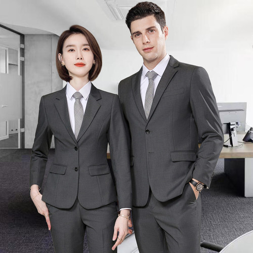 西装套装女秋正装男女同款工作服